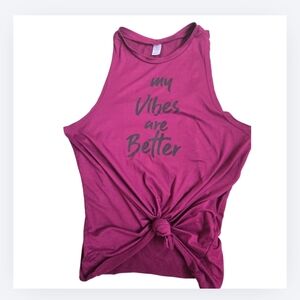 Women's Pink Workout Sleeveless Top